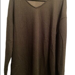 V-Neck Waffle Knit Sweater